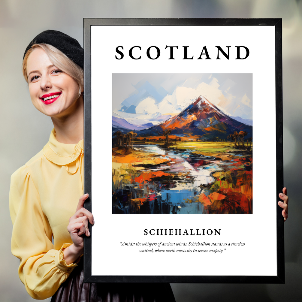 Person holding a poster of Schiehallion