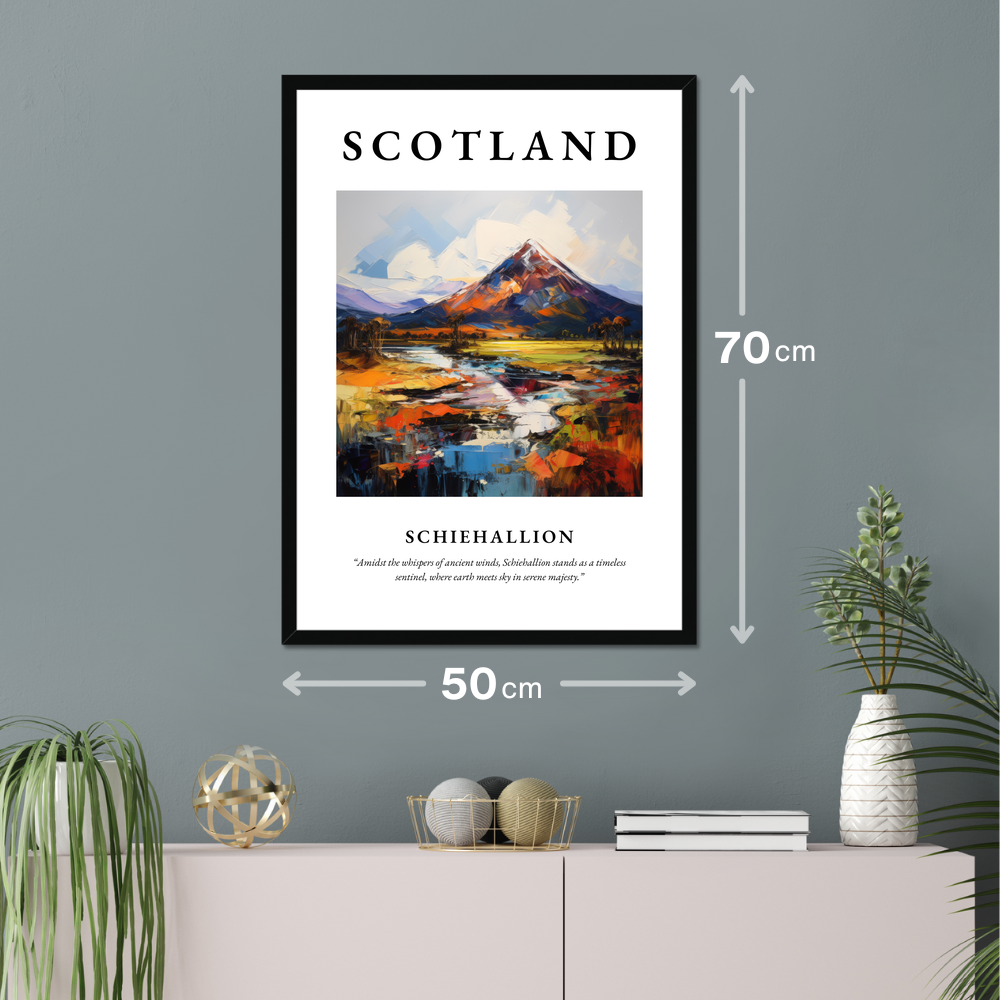 Poster of Schiehallion hanging on a wall