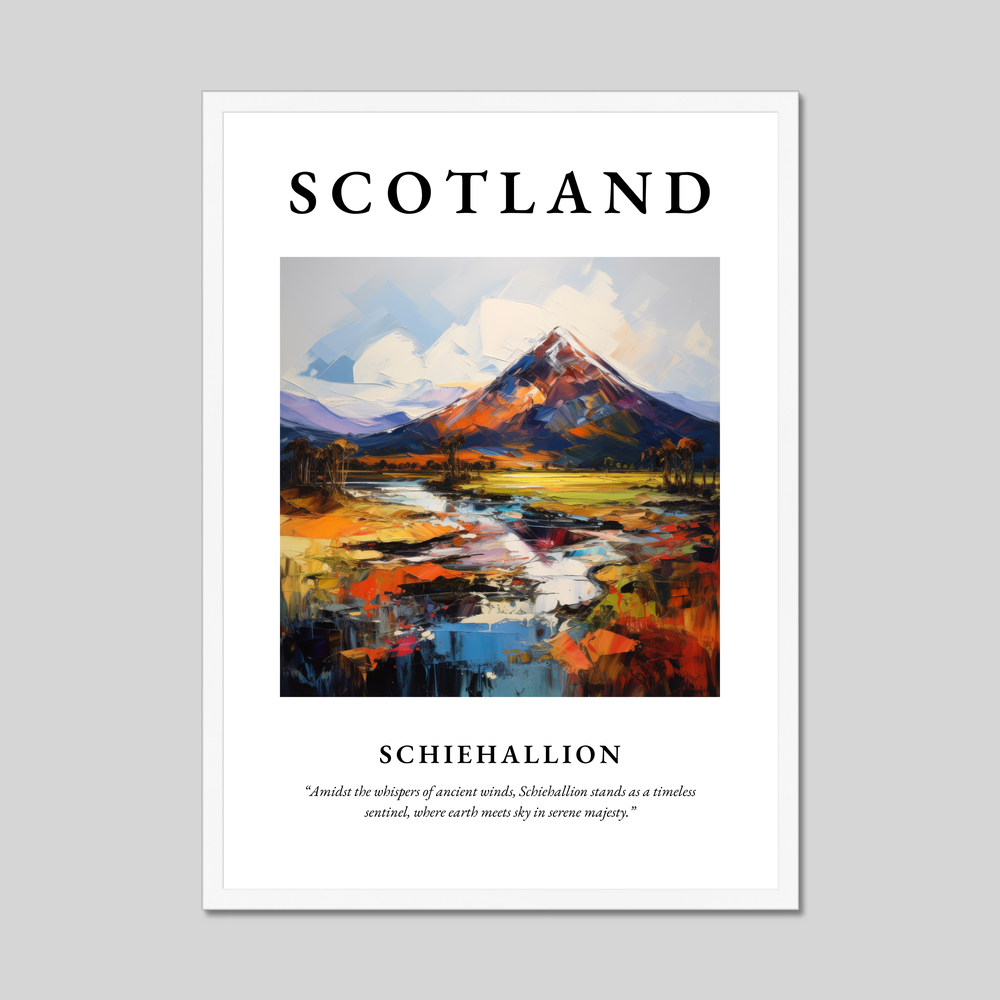 Poster in a white frame with the word Scotland