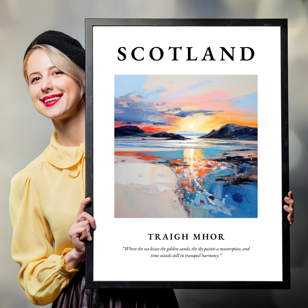 Person holding a poster of Traigh Mhor