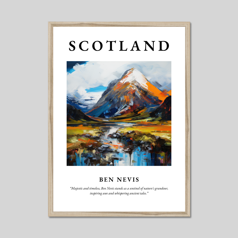 Poster in a natural frame with the word Scotland