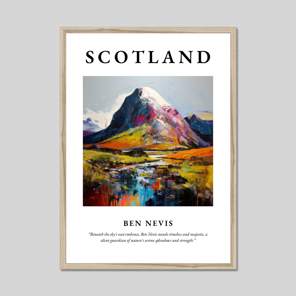 Poster in a natural frame with the word Scotland