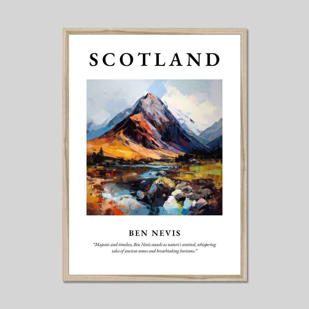 Poster in a natural frame with the word Scotland