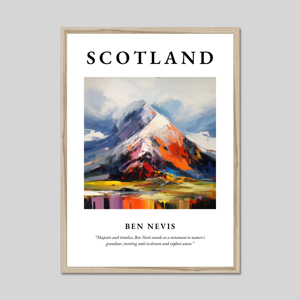 Poster in a natural frame with the word Scotland