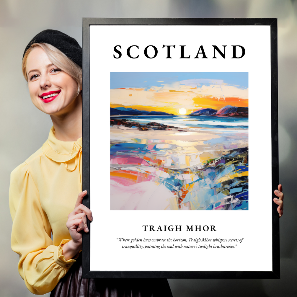 Person holding a poster of Traigh Mhor