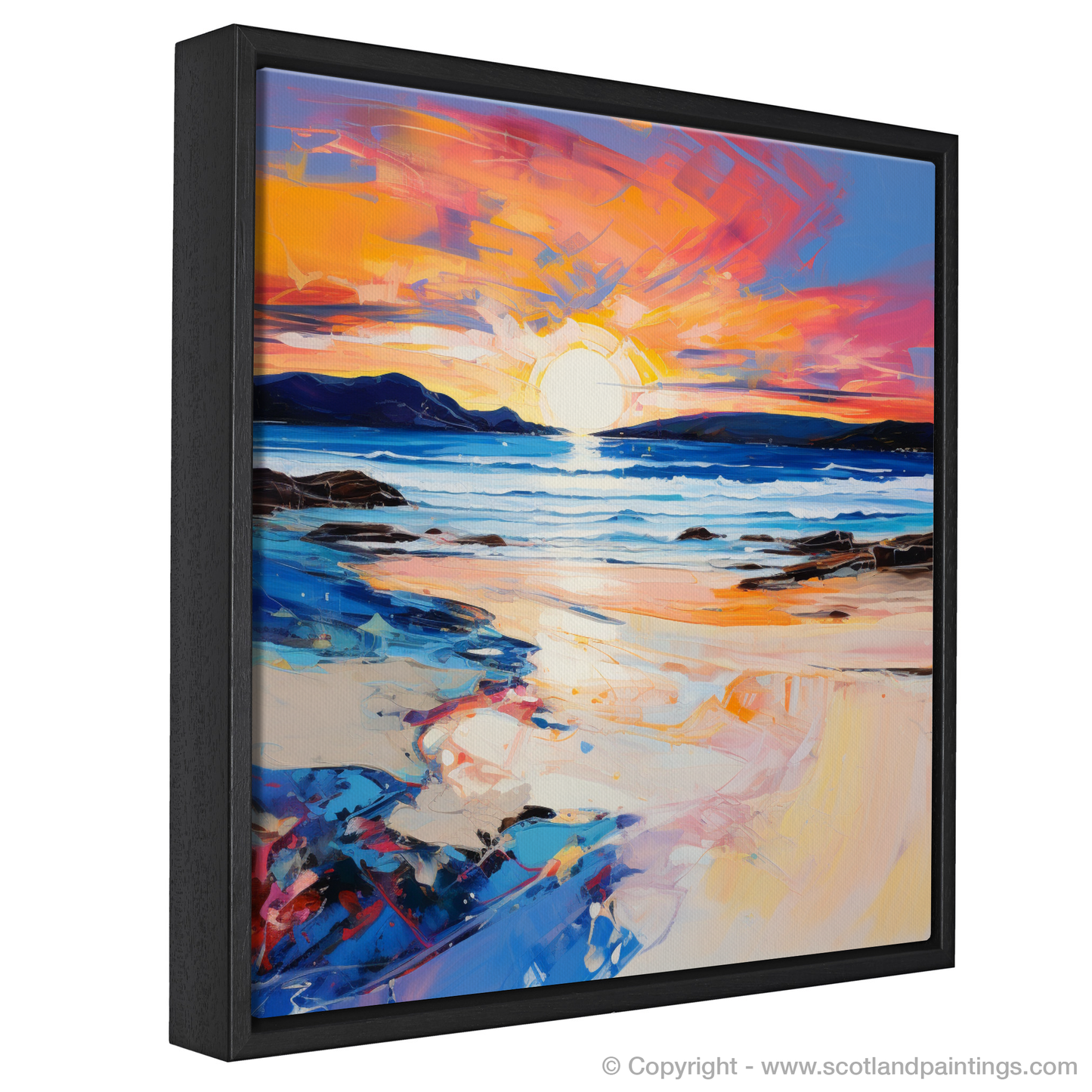 Painting and Art Print of Traigh Mhor at sunset entitled "Twilight Embrace at Traigh Mhor".