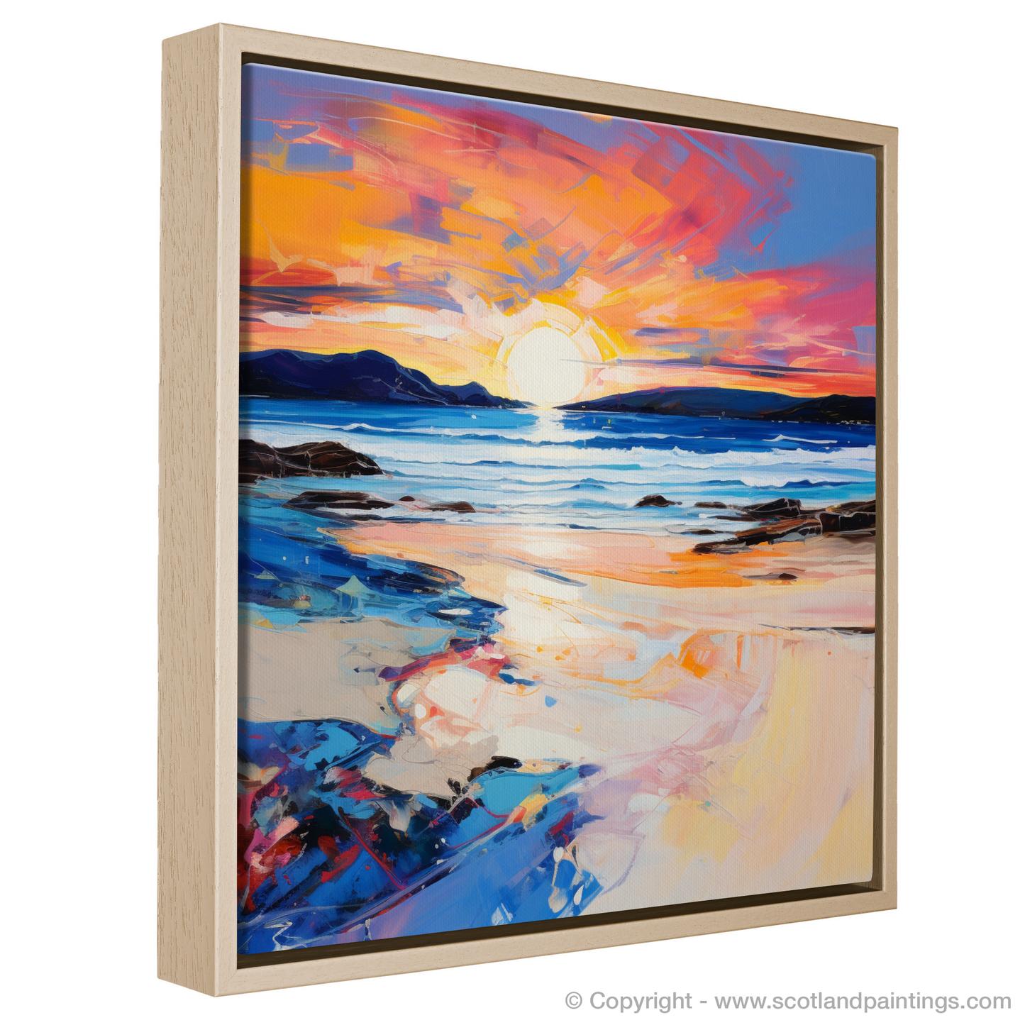 Painting and Art Print of Traigh Mhor at sunset entitled "Twilight Embrace at Traigh Mhor".