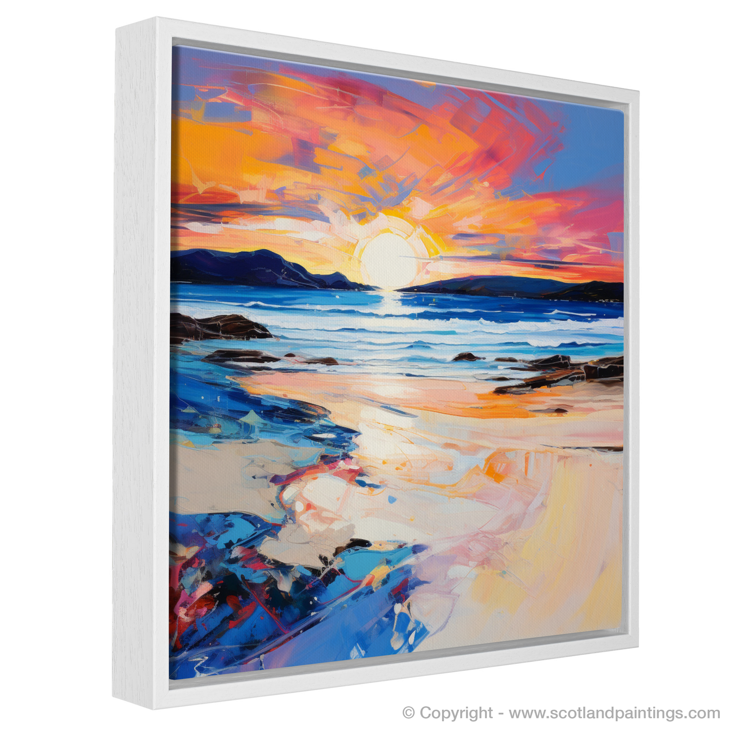 Painting and Art Print of Traigh Mhor at sunset entitled "Twilight Embrace at Traigh Mhor".