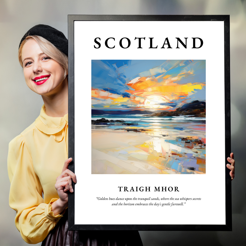 Person holding a poster of Traigh Mhor