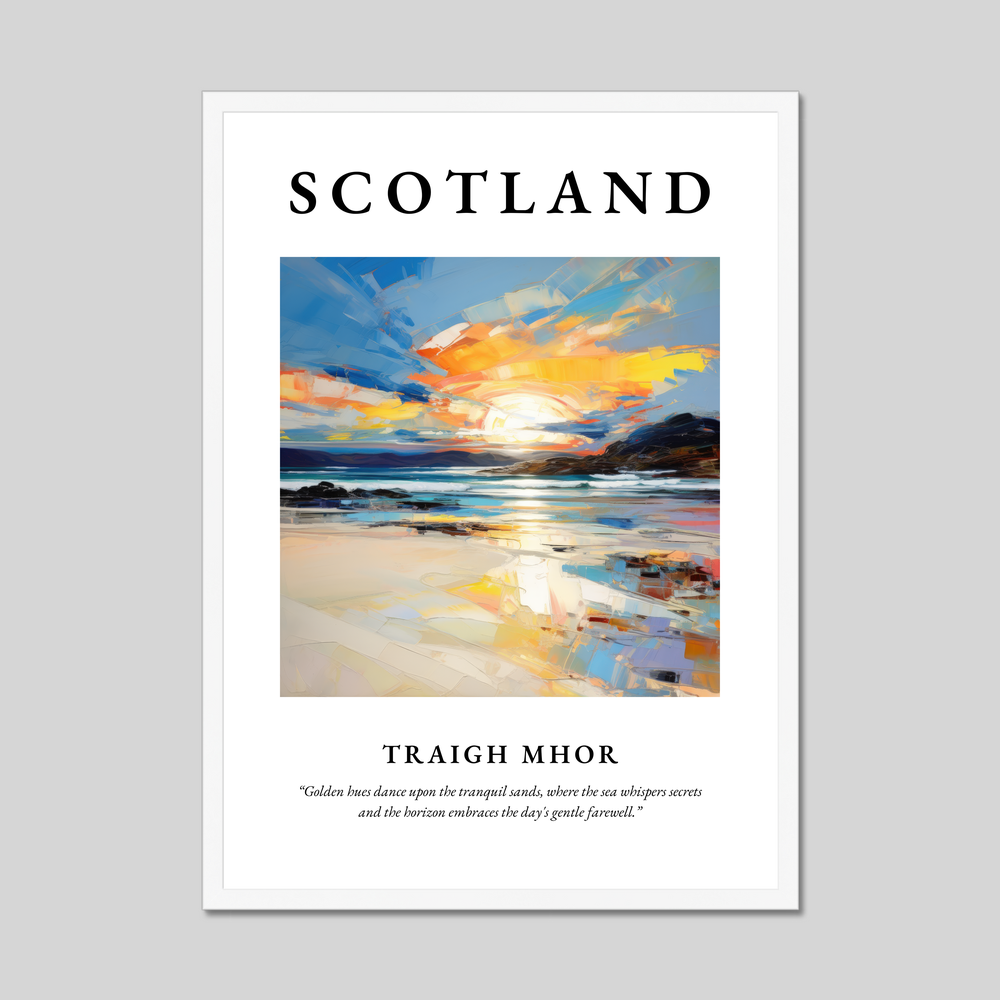 Poster in a white frame with the word Scotland