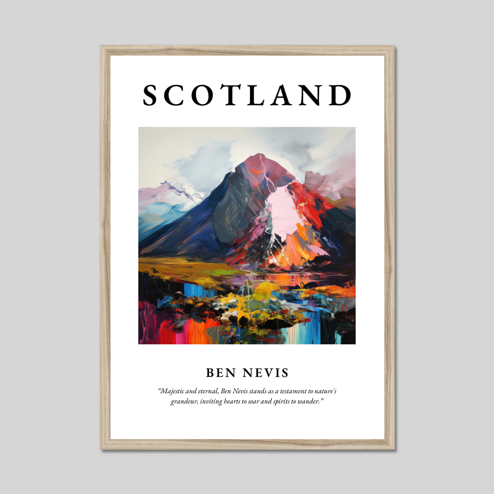 Poster in a natural frame with the word Scotland