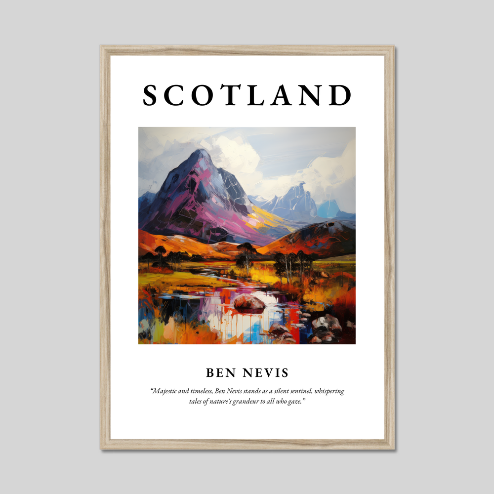 Poster in a natural frame with the word Scotland