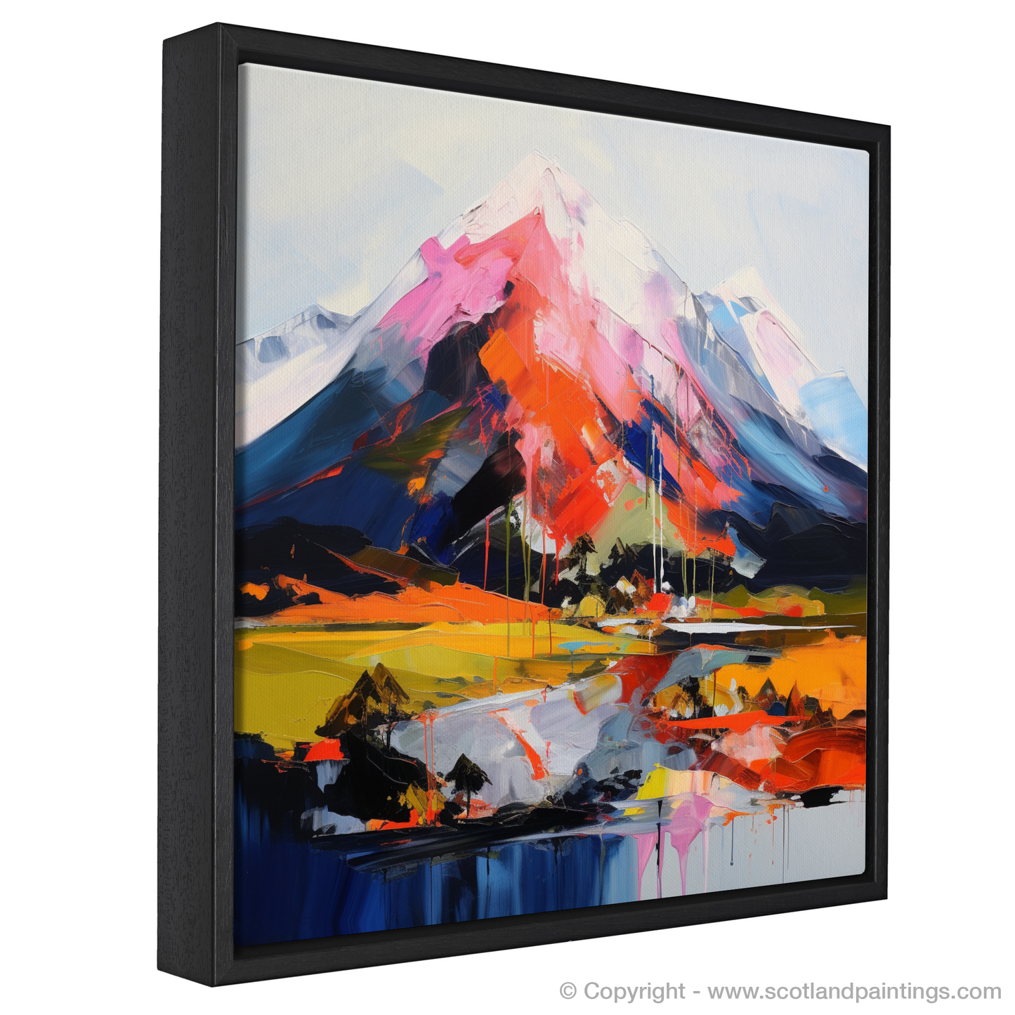 Painting and Art Print of Ben Nevis. Majestic Ben Nevis: An Expressionist Ode to the Scottish Highlands.