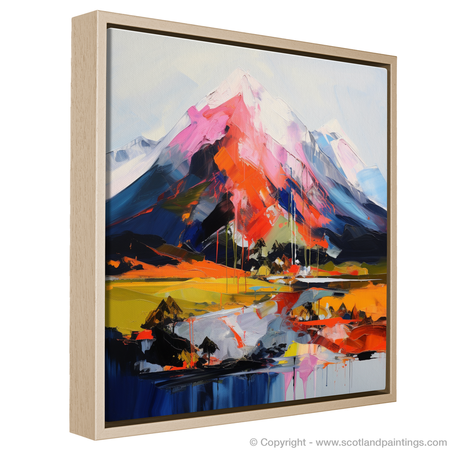 Painting and Art Print of Ben Nevis. Majestic Ben Nevis: An Expressionist Ode to the Scottish Highlands.