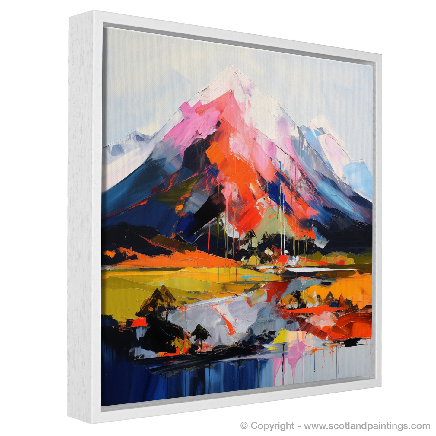 Painting and Art Print of Ben Nevis. Majestic Ben Nevis: An Expressionist Ode to the Scottish Highlands.