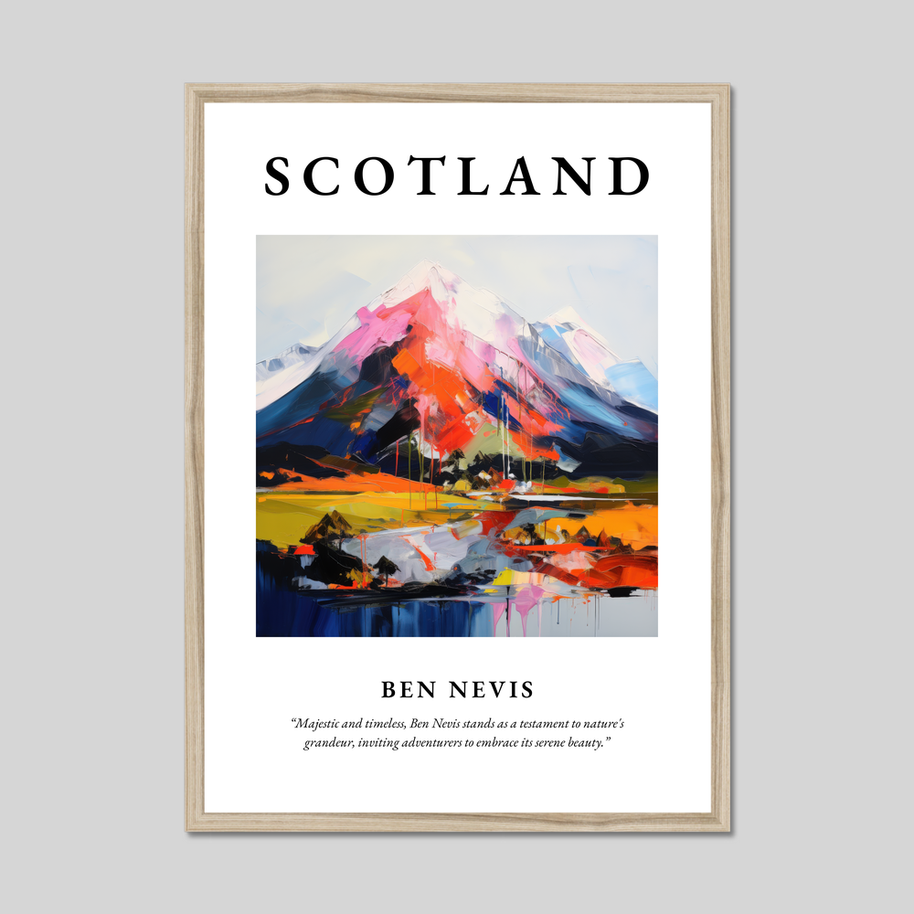 Poster in a natural frame with the word Scotland