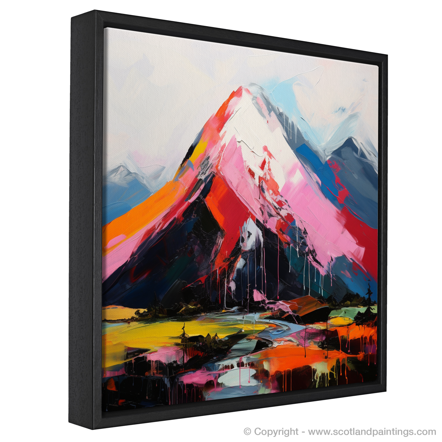 Painting and Art Print of Ben Nevis entitled "Ben Nevis Unleashed: An Expressionist Ode to Scotland's Majestic Peak".