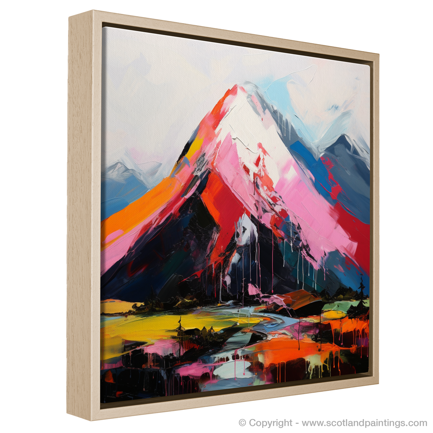 Painting and Art Print of Ben Nevis entitled "Ben Nevis Unleashed: An Expressionist Ode to Scotland's Majestic Peak".