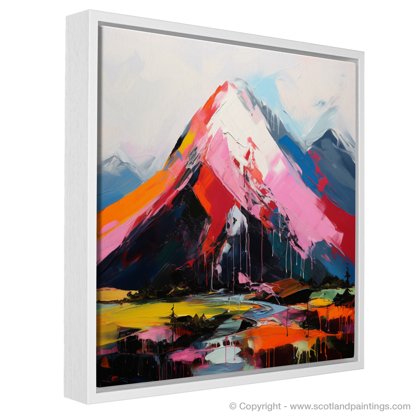 Painting and Art Print of Ben Nevis entitled "Ben Nevis Unleashed: An Expressionist Ode to Scotland's Majestic Peak".