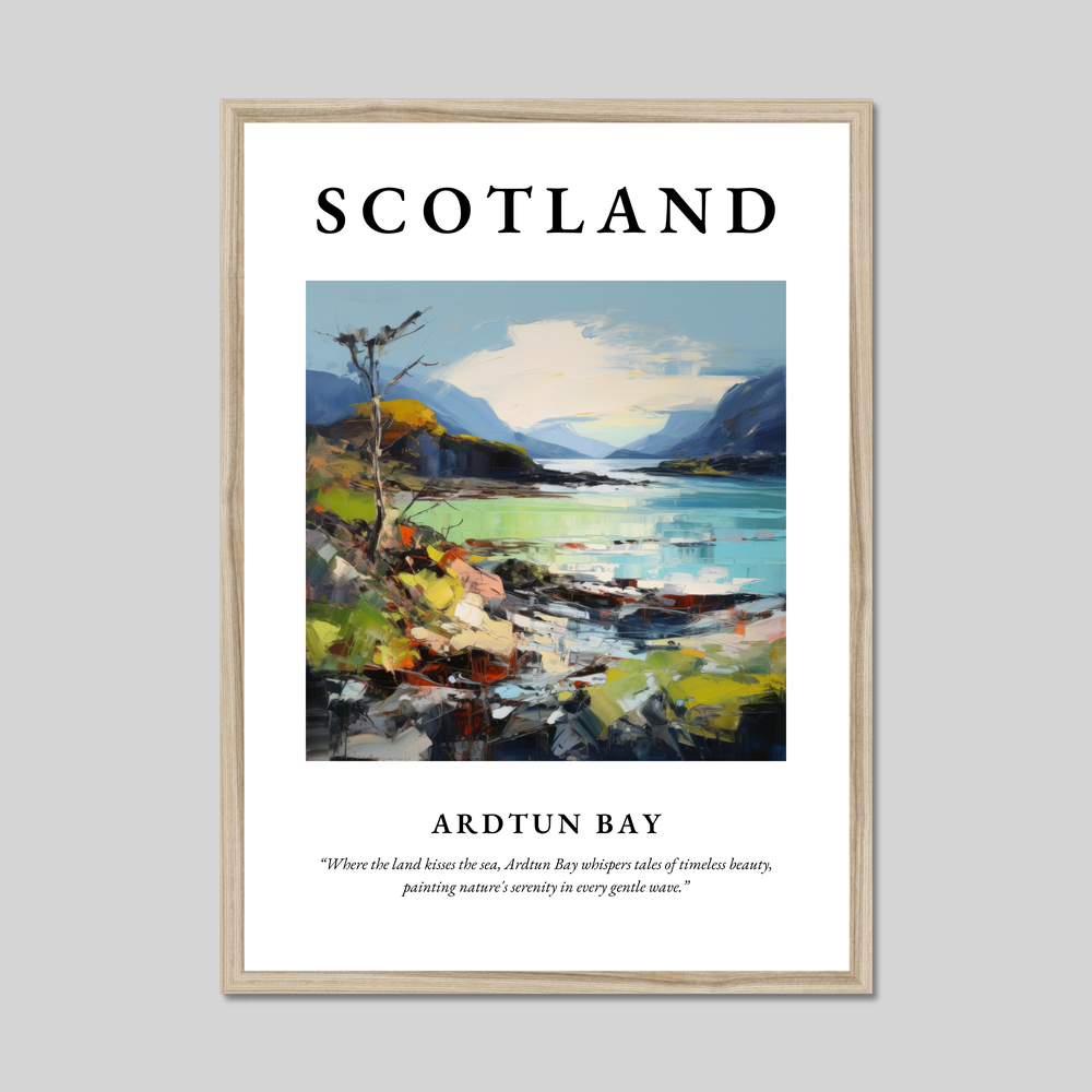 Poster in a natural frame with the word Scotland