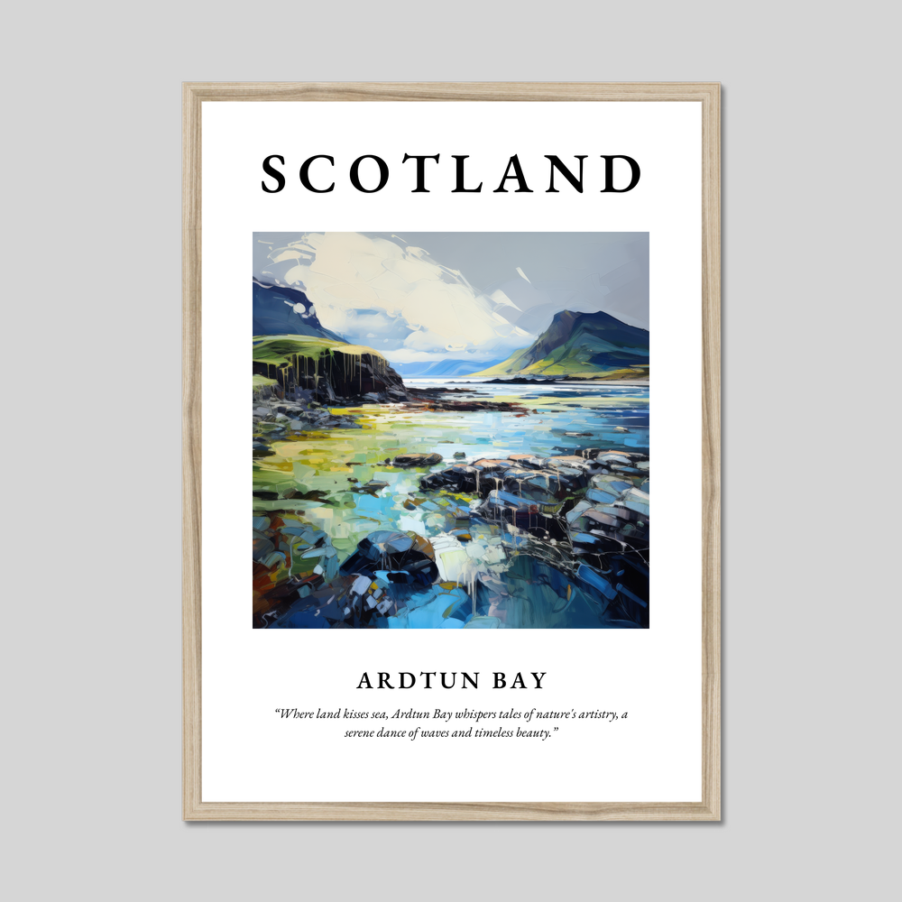 Poster in a natural frame with the word Scotland