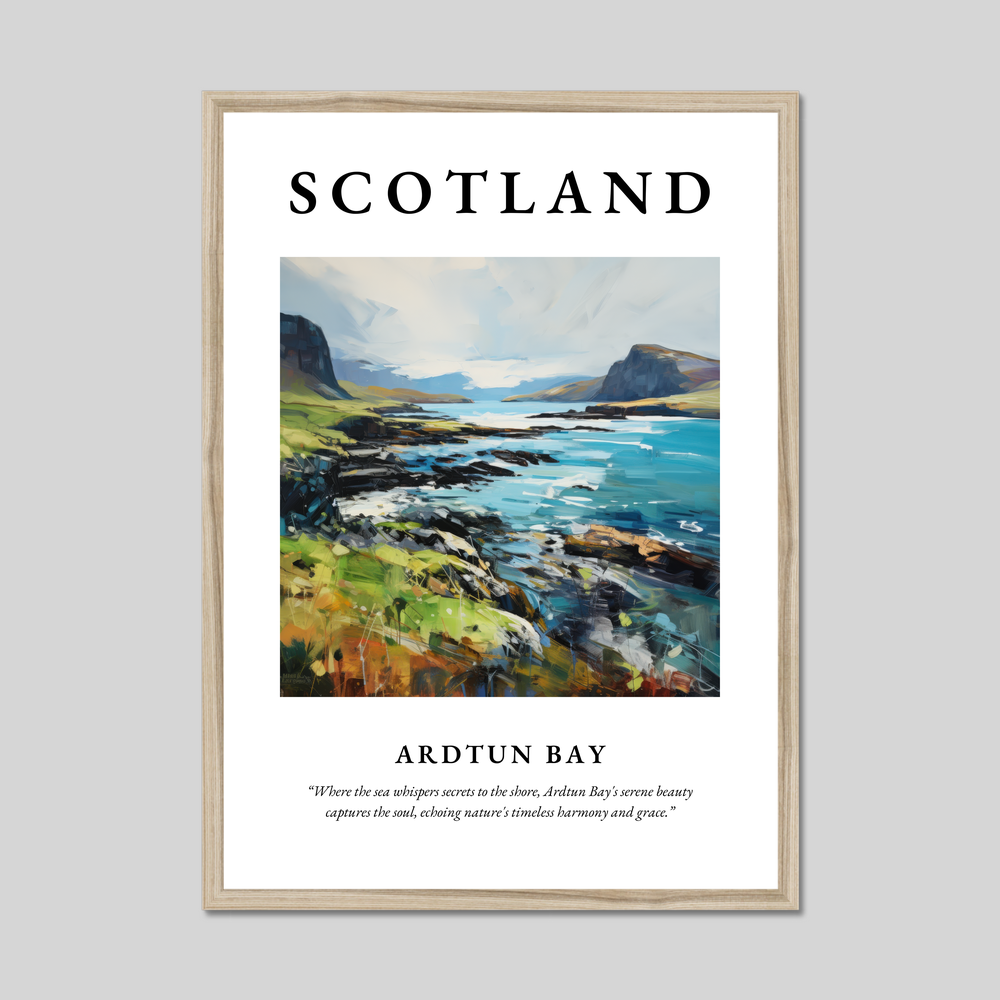 Poster in a natural frame with the word Scotland