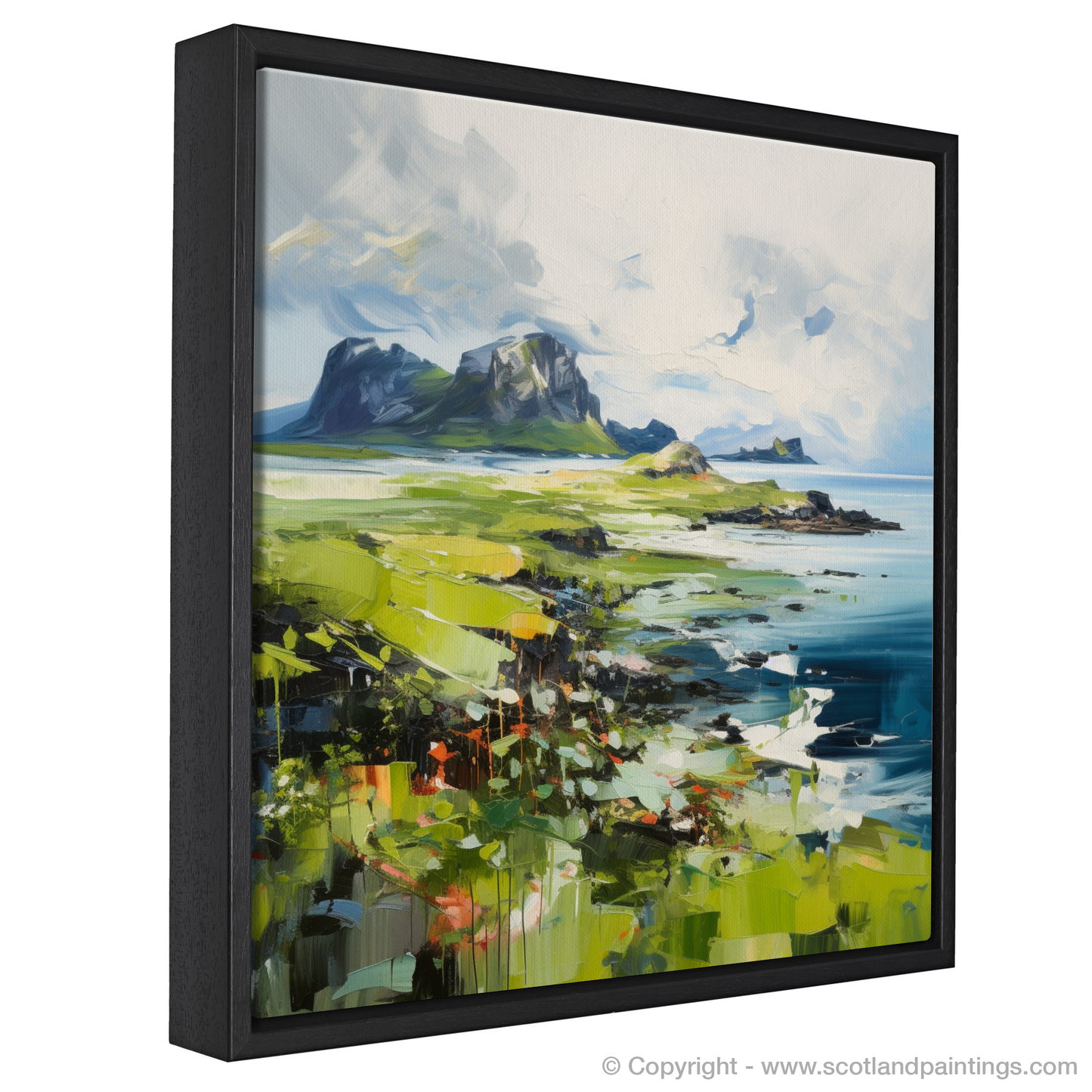 Painting and Art Print of Isle of Eigg, Inner Hebrides entitled "Isle of Eigg Unleashed: An Expressionist Ode to Scotland's Wild Beauty".