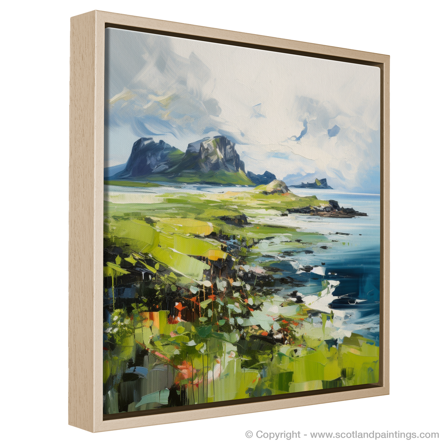 Painting and Art Print of Isle of Eigg, Inner Hebrides entitled "Isle of Eigg Unleashed: An Expressionist Ode to Scotland's Wild Beauty".