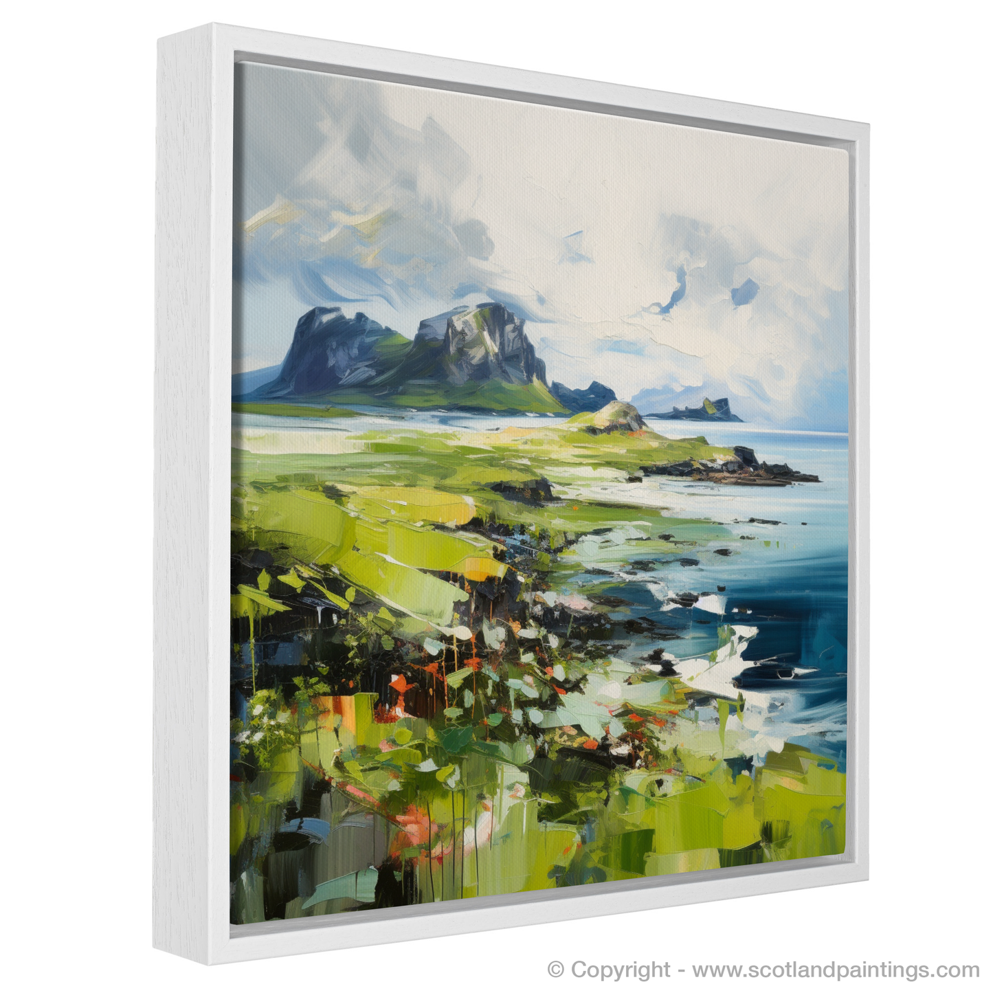 Painting and Art Print of Isle of Eigg, Inner Hebrides entitled "Isle of Eigg Unleashed: An Expressionist Ode to Scotland's Wild Beauty".