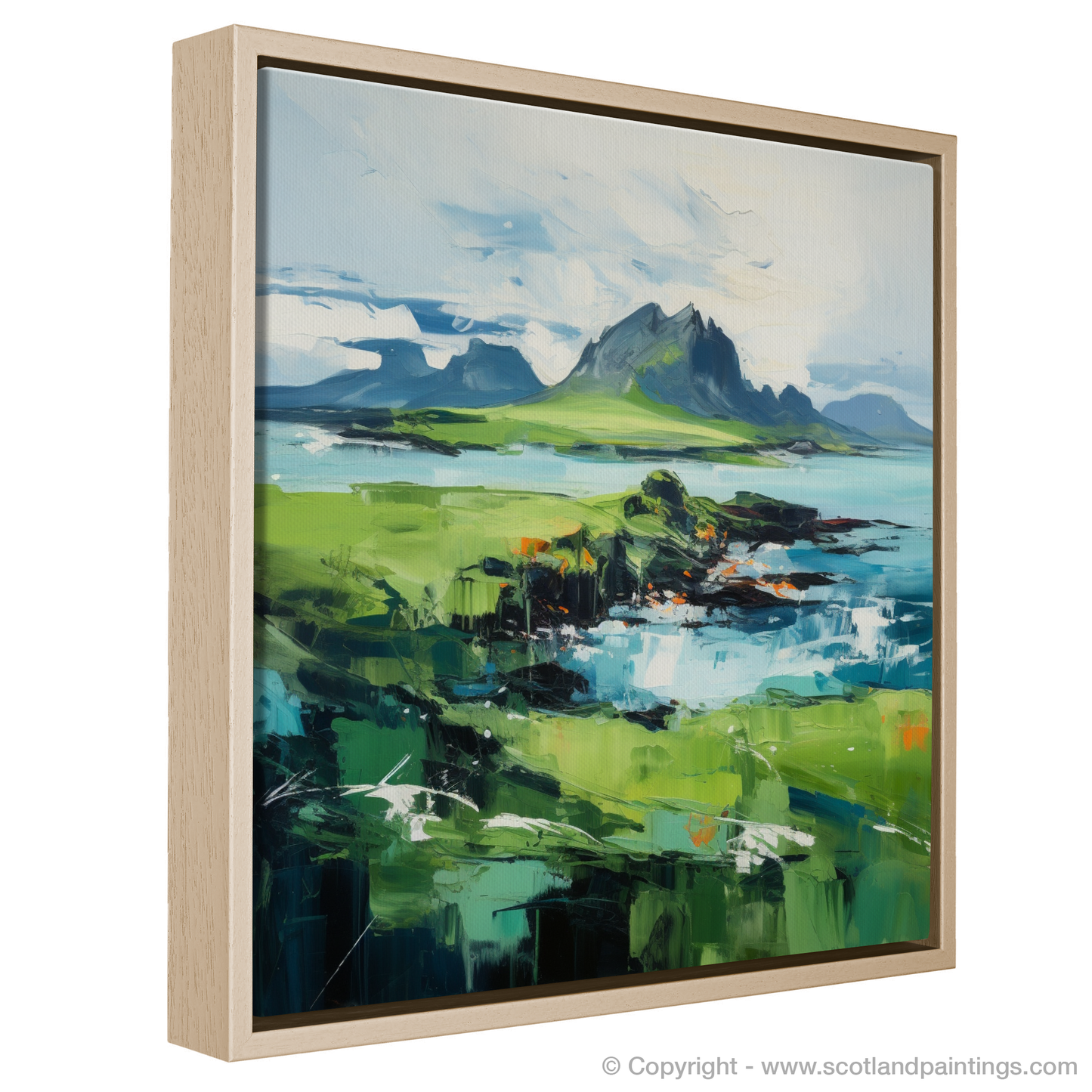 Painting and Art Print of Isle of Eigg, Inner Hebrides. Wild Eigg Essence: An Expressionist Ode to the Inner Hebrides.