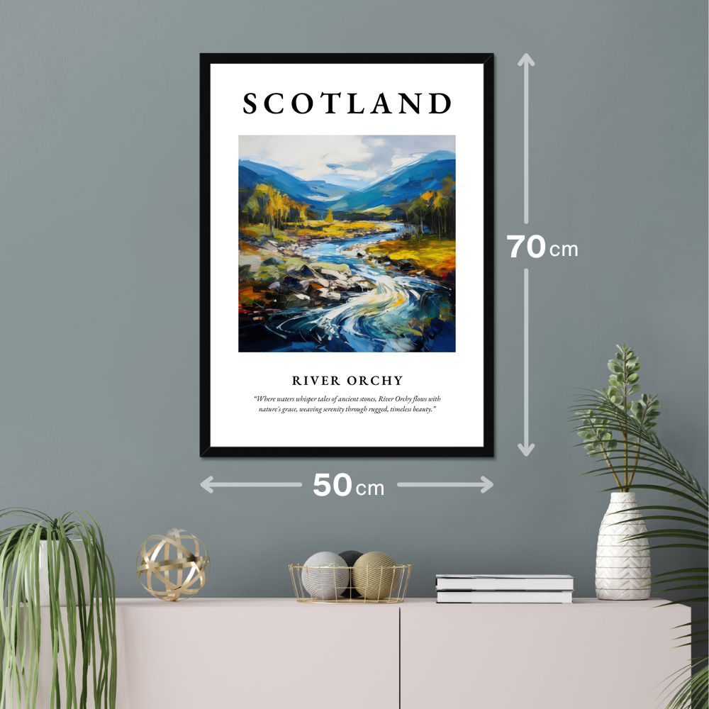 Poster of River Orchy hanging on a wall