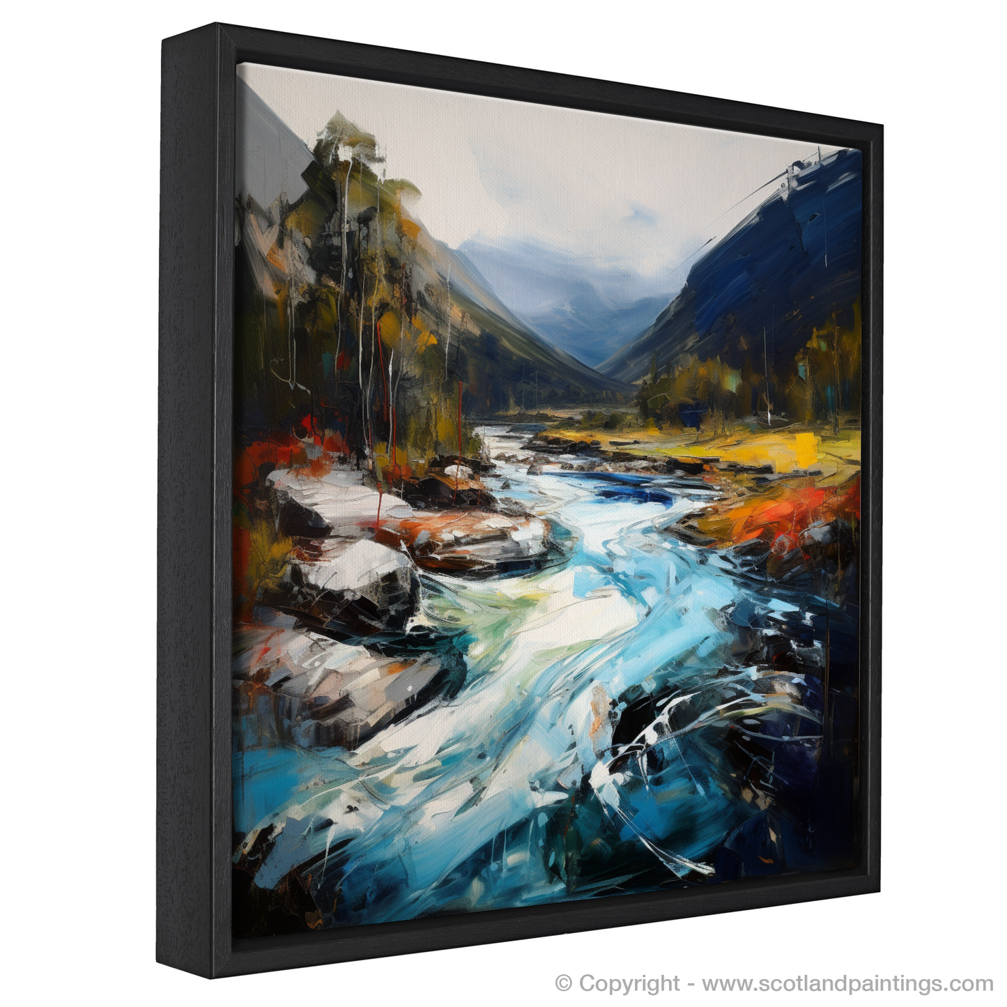 Painting and Art Print of River Orchy, Argyll and Bute entitled "Wild Currents of River Orchy".