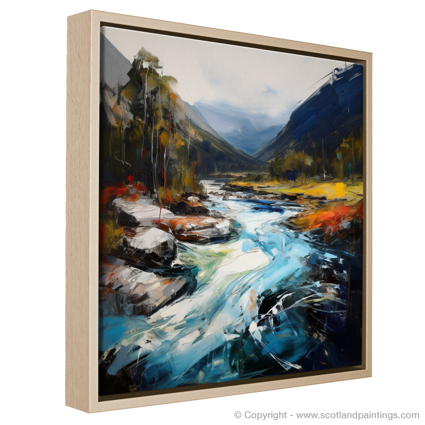 Painting and Art Print of River Orchy, Argyll and Bute entitled "Wild Currents of River Orchy".