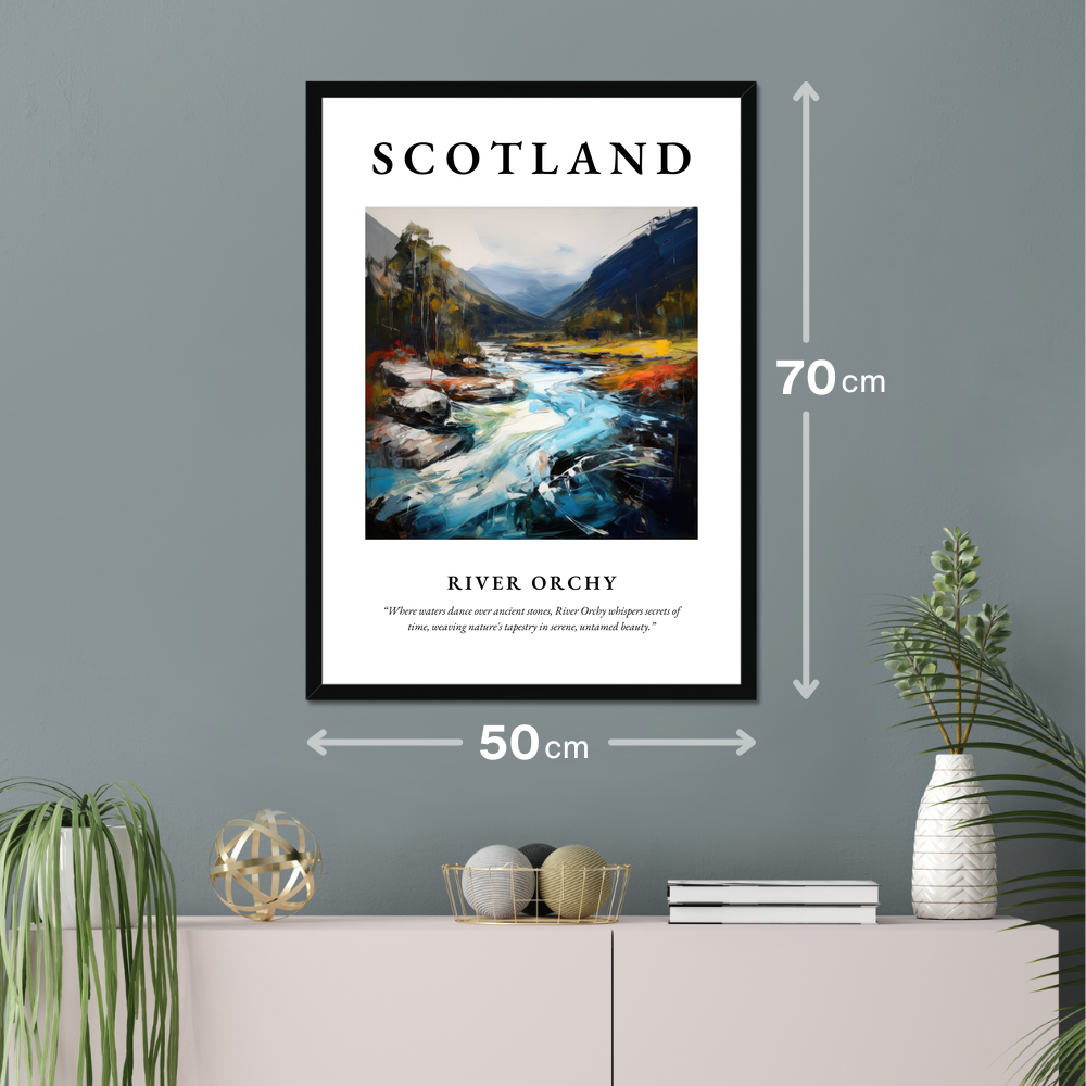 Poster of River Orchy hanging on a wall