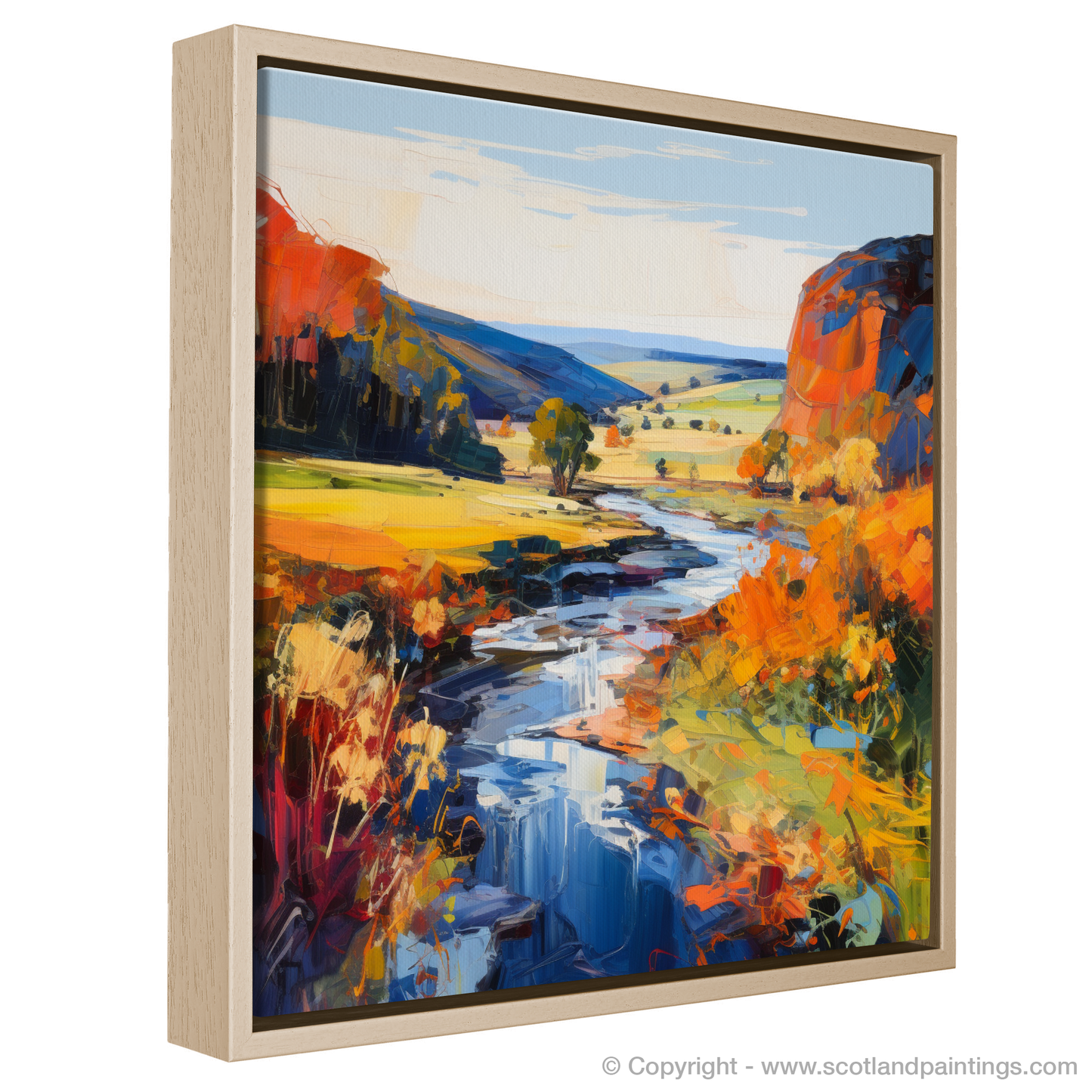 Painting and Art Print of River Don, Aberdeenshire entitled "Wild Essence of River Don: An Expressionist Homage to Aberdeenshire's Landscapes".