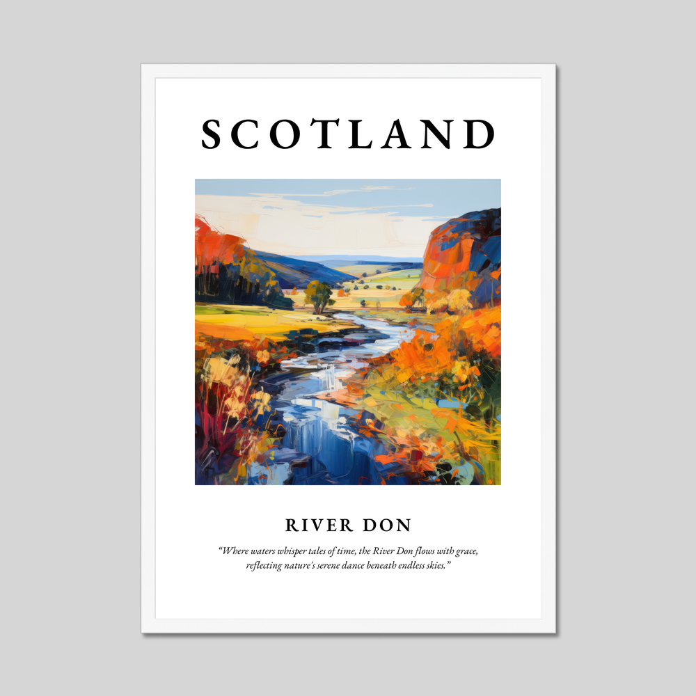 Poster in a white frame with the word Scotland