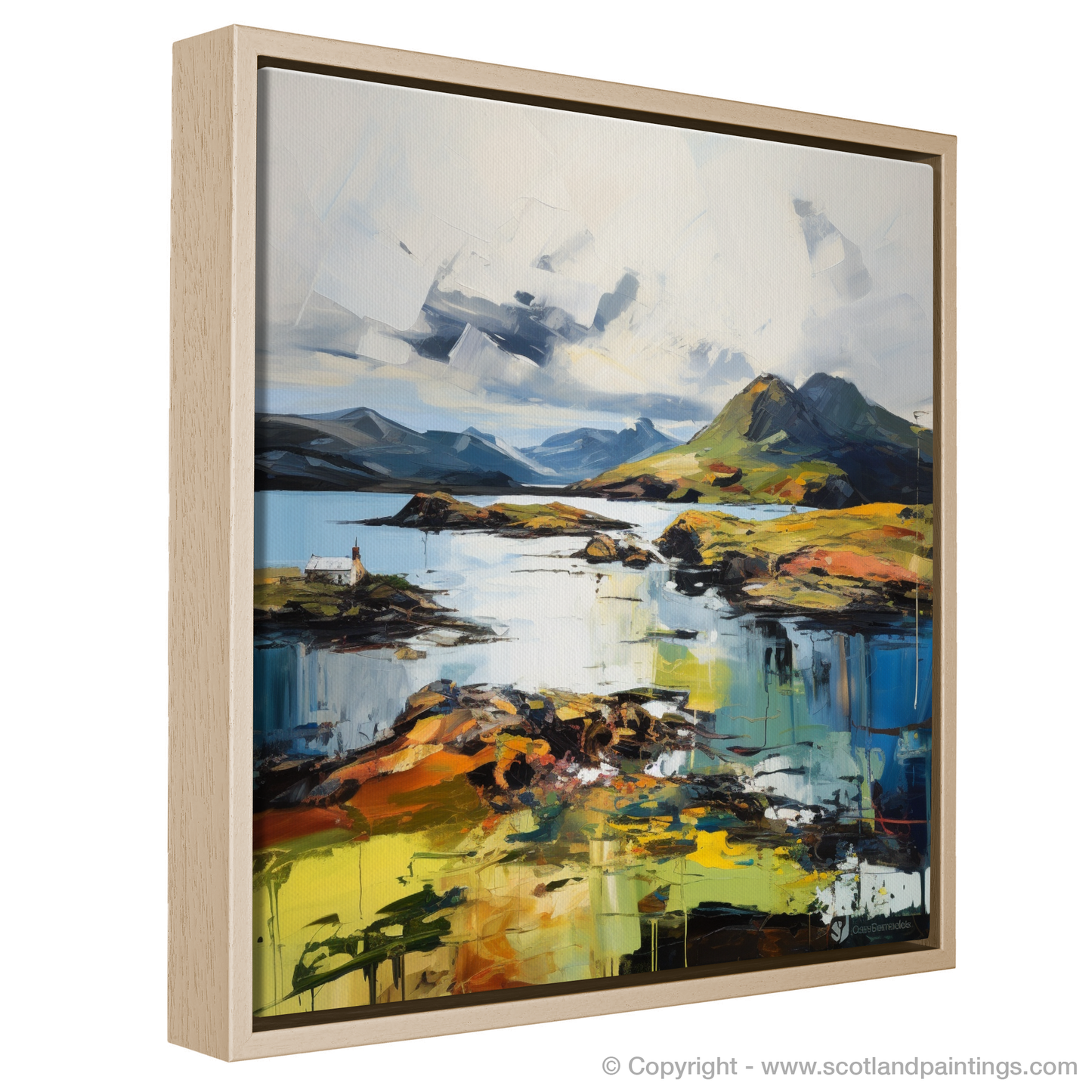 Painting and Art Print of Isle of Rum, Inner Hebrides entitled "Isle of Rum Unleashed: An Expressionist Ode to the Scottish Wilderness".