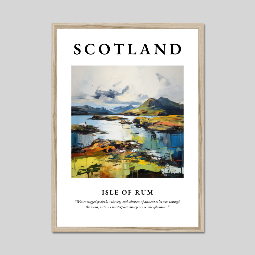 Poster in a natural frame with the word Scotland