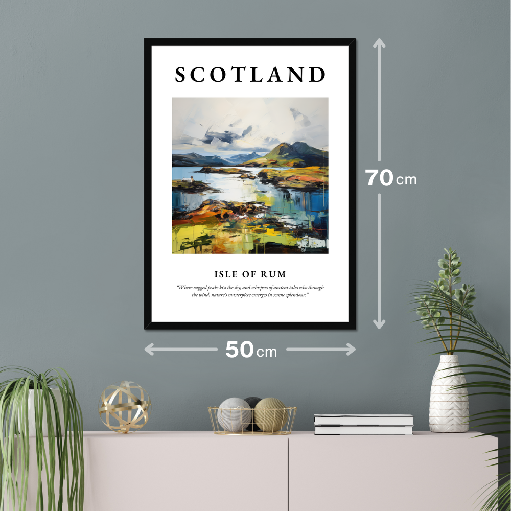 Poster of Isle of Rum hanging on a wall