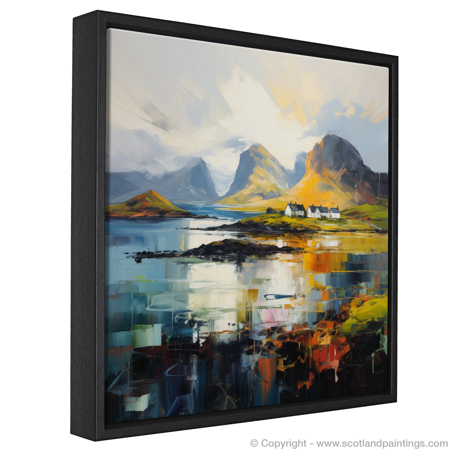 Painting and Art Print of Isle of Rum, Inner Hebrides entitled "Isle of Rum Reverie: An Expressionist Ode to the Inner Hebrides".