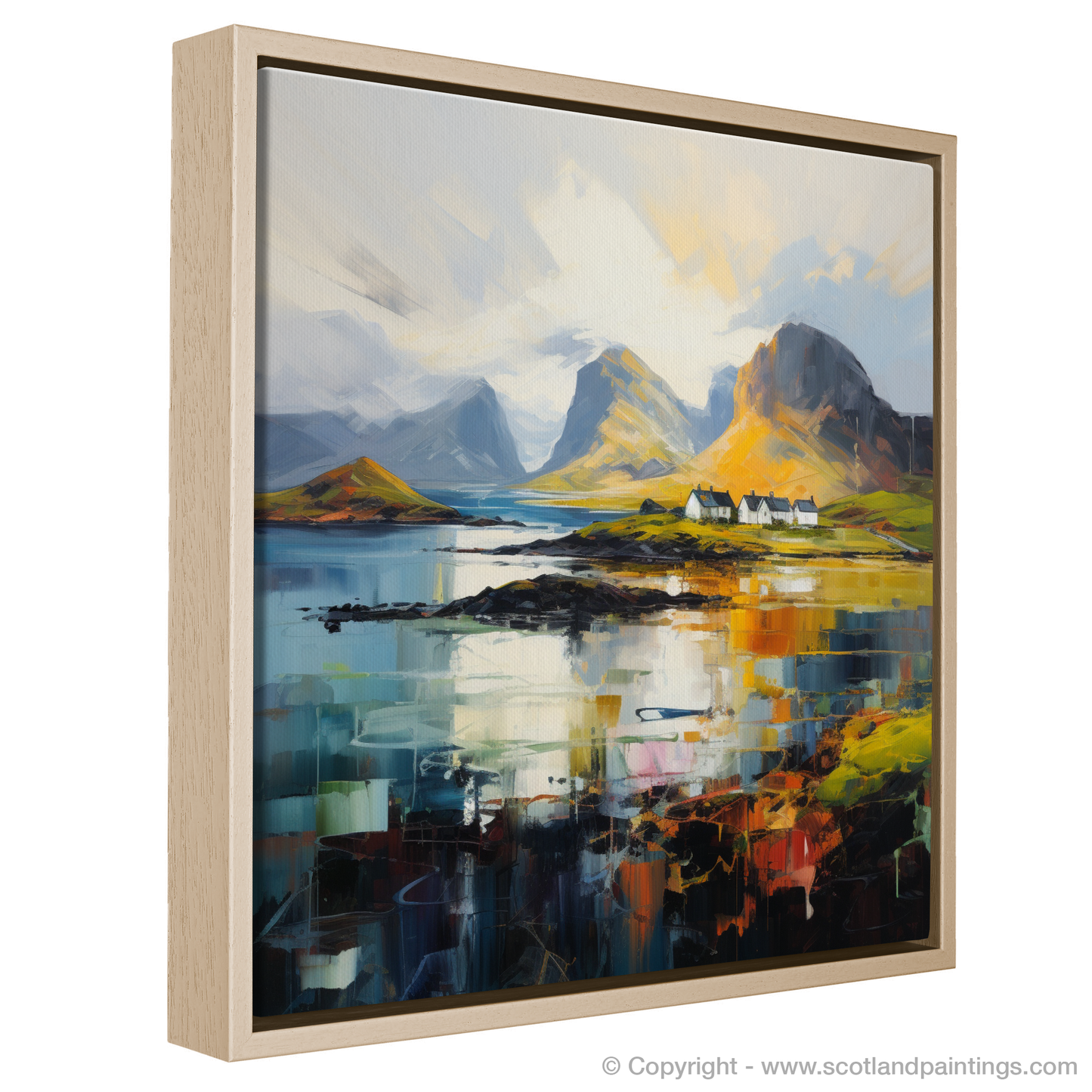 Painting and Art Print of Isle of Rum, Inner Hebrides entitled "Isle of Rum Reverie: An Expressionist Ode to the Inner Hebrides".