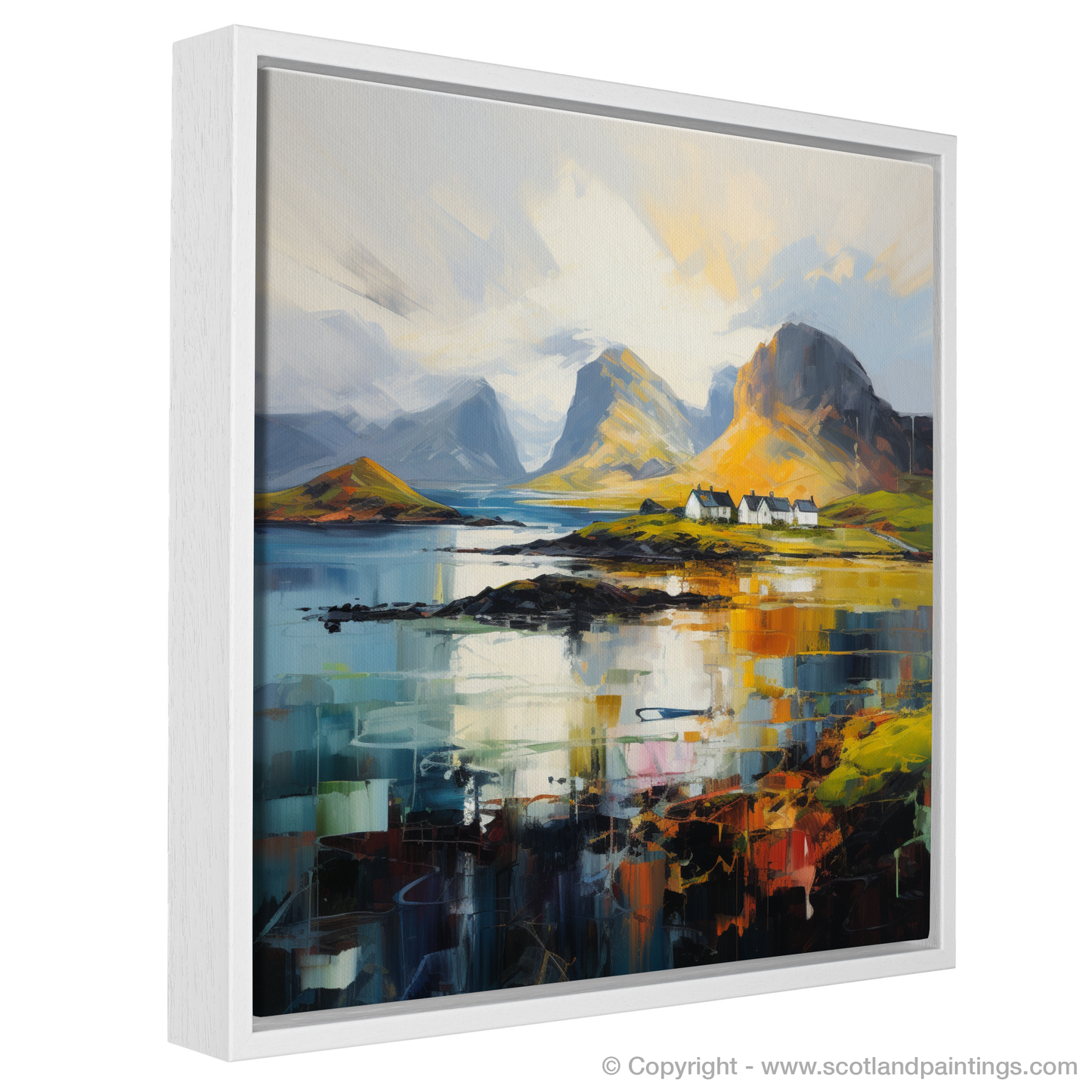 Painting and Art Print of Isle of Rum, Inner Hebrides entitled "Isle of Rum Reverie: An Expressionist Ode to the Inner Hebrides".