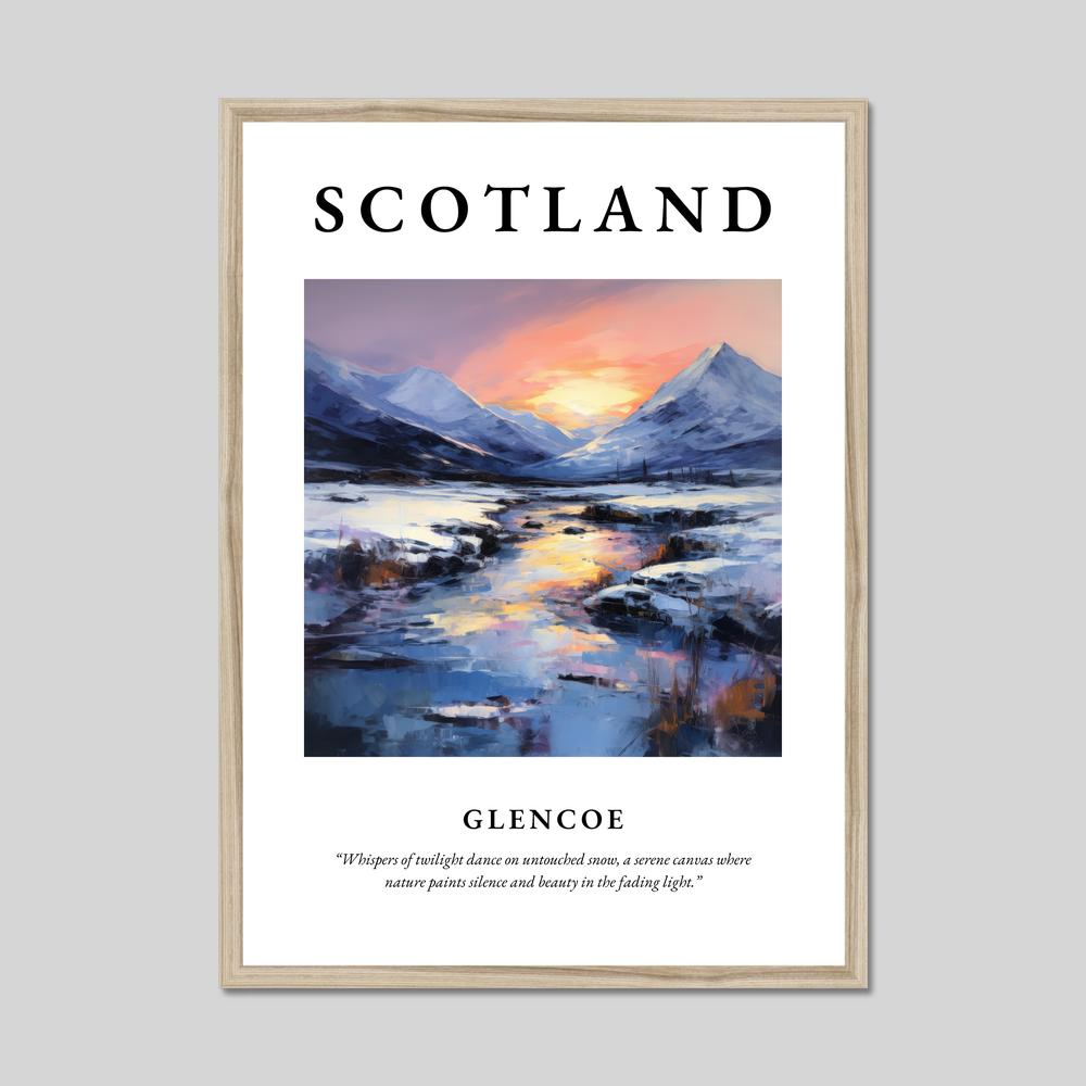 Poster in a natural frame with the word Scotland