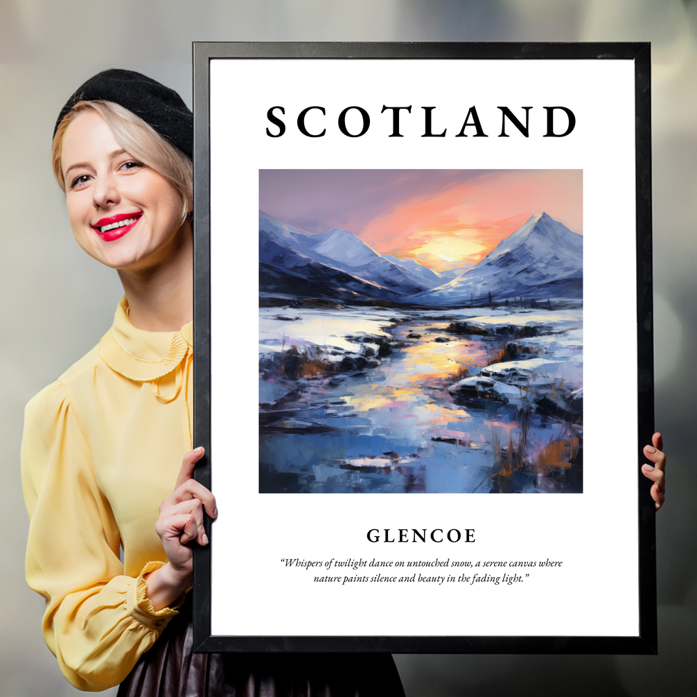 Person holding a poster of Glencoe