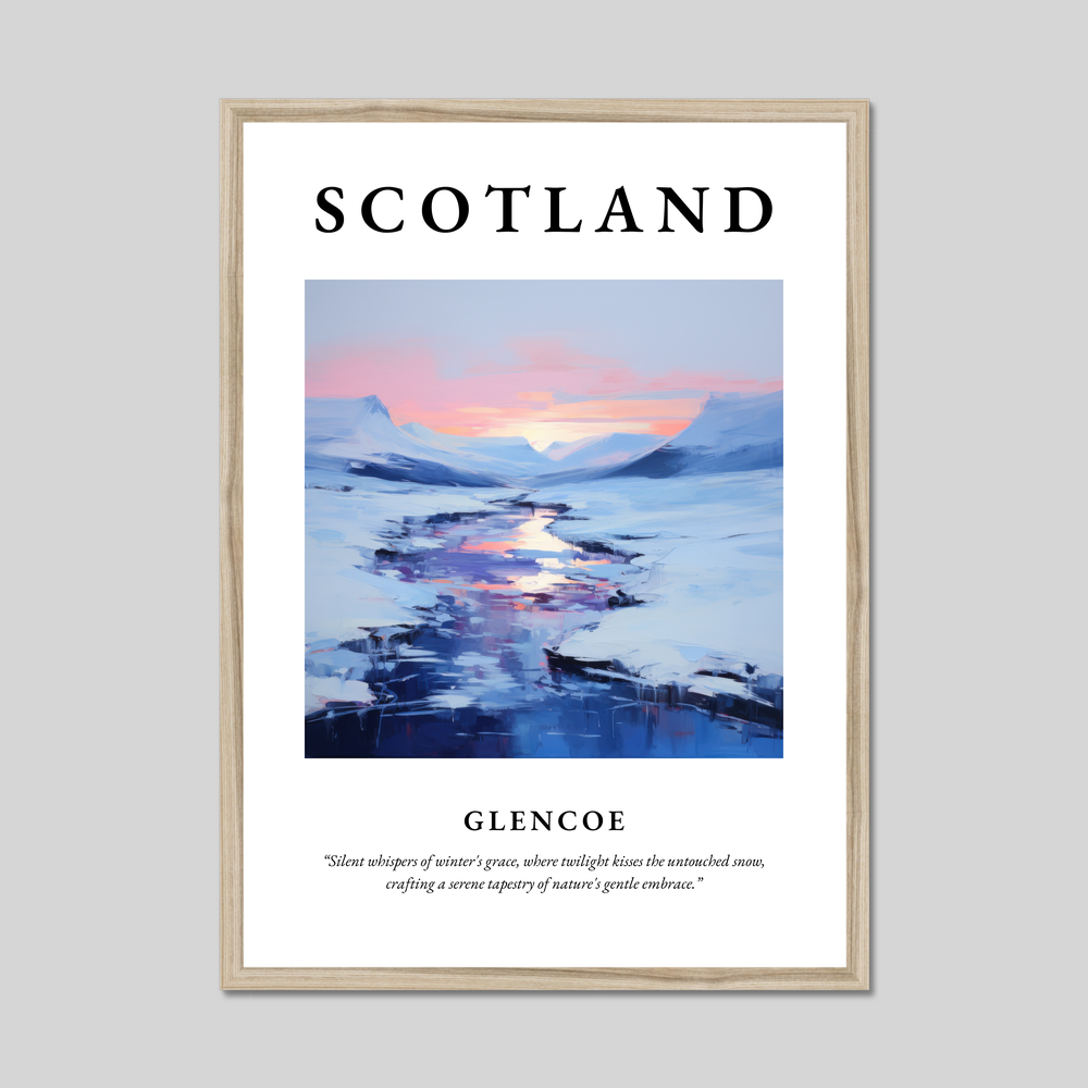 Poster in a natural frame with the word Scotland