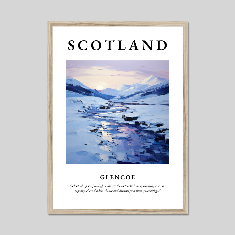 Poster in a natural frame with the word Scotland