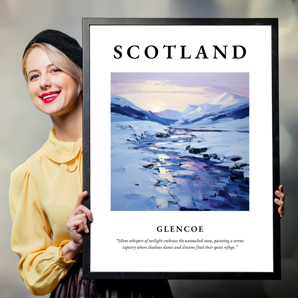 Person holding a poster of Glencoe