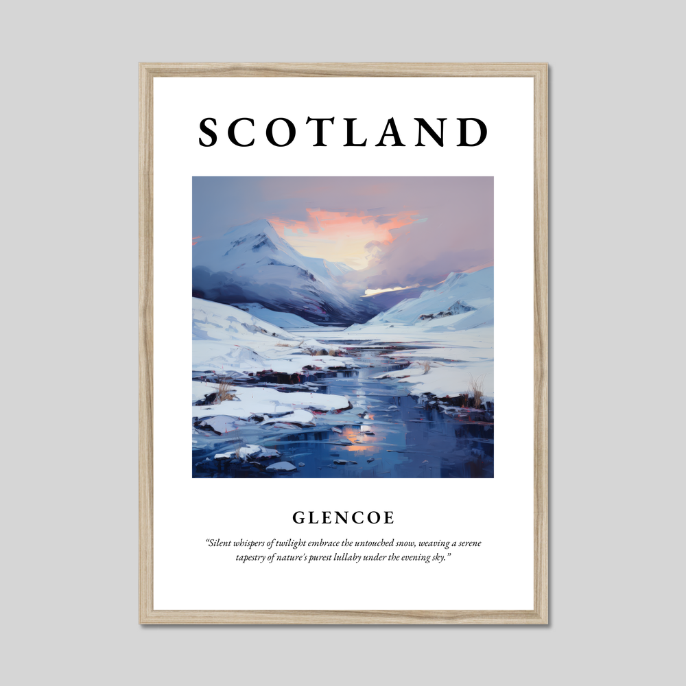 Poster in a natural frame with the word Scotland