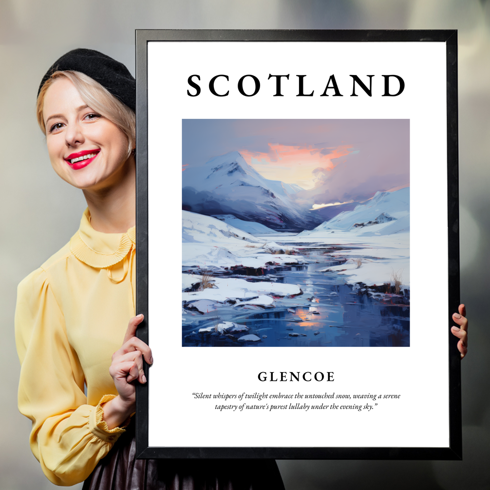 Person holding a poster of Glencoe