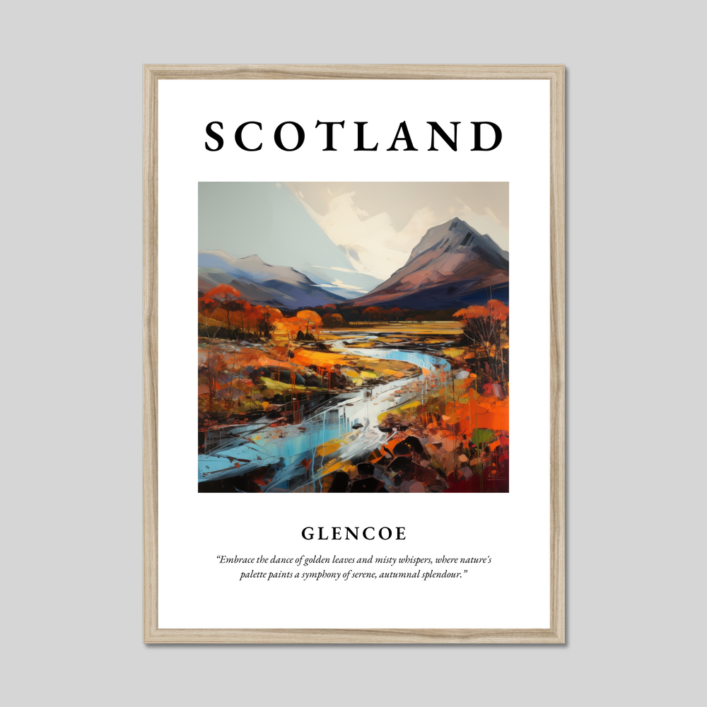 Poster in a natural frame with the word Scotland